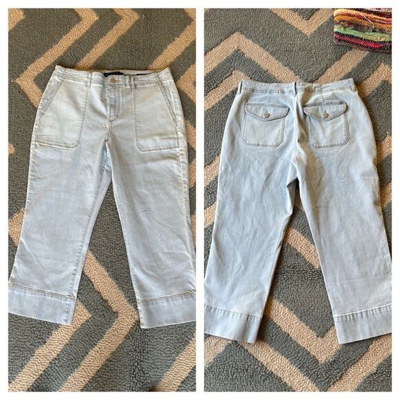 Bandolino Utility Capris Jeans Cropped Size 8 Light Wash - Picture 1 of 7